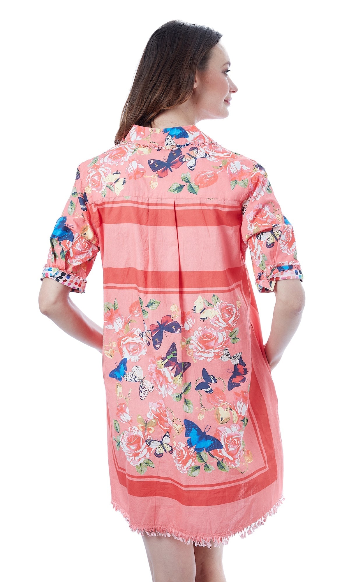 Chatham Dress Pink W Butterflies