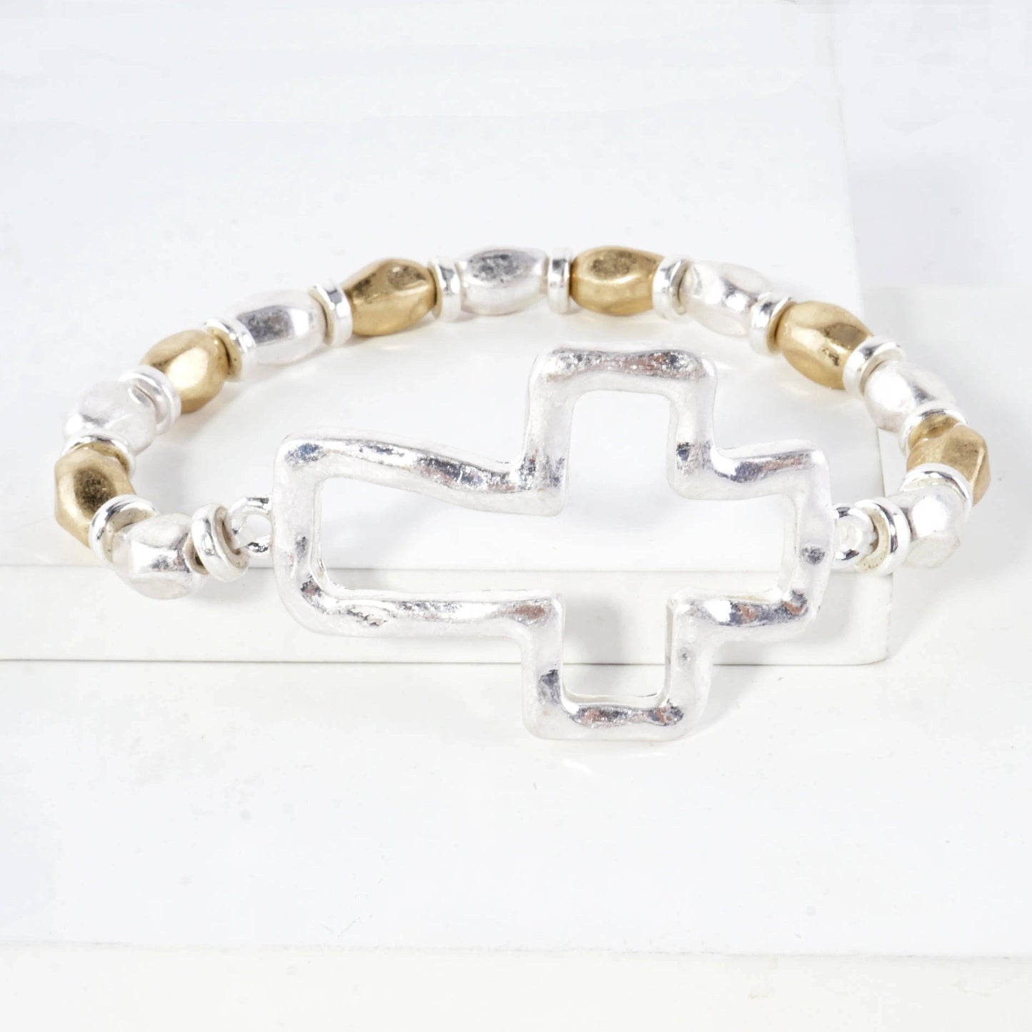 Wild Honey - Hammered Cross Stretch Bracelet