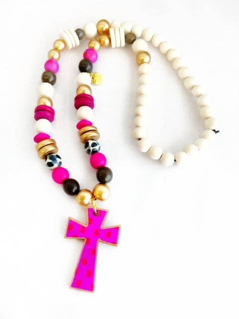 Audra Style - Beaded Cross Necklace