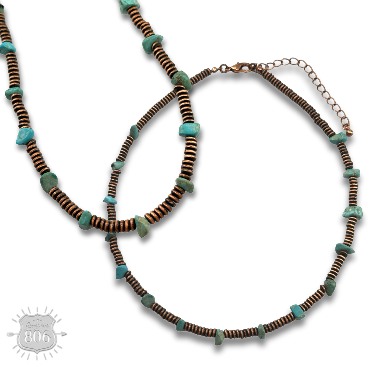 Saucer bead and stone necklace - LC