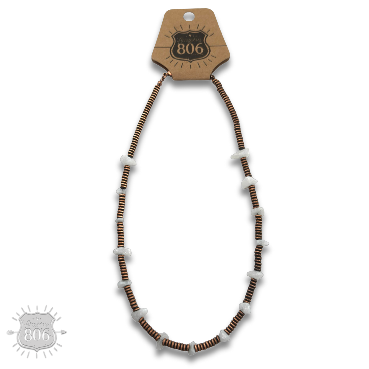 Saucer bead and stone necklace - LC