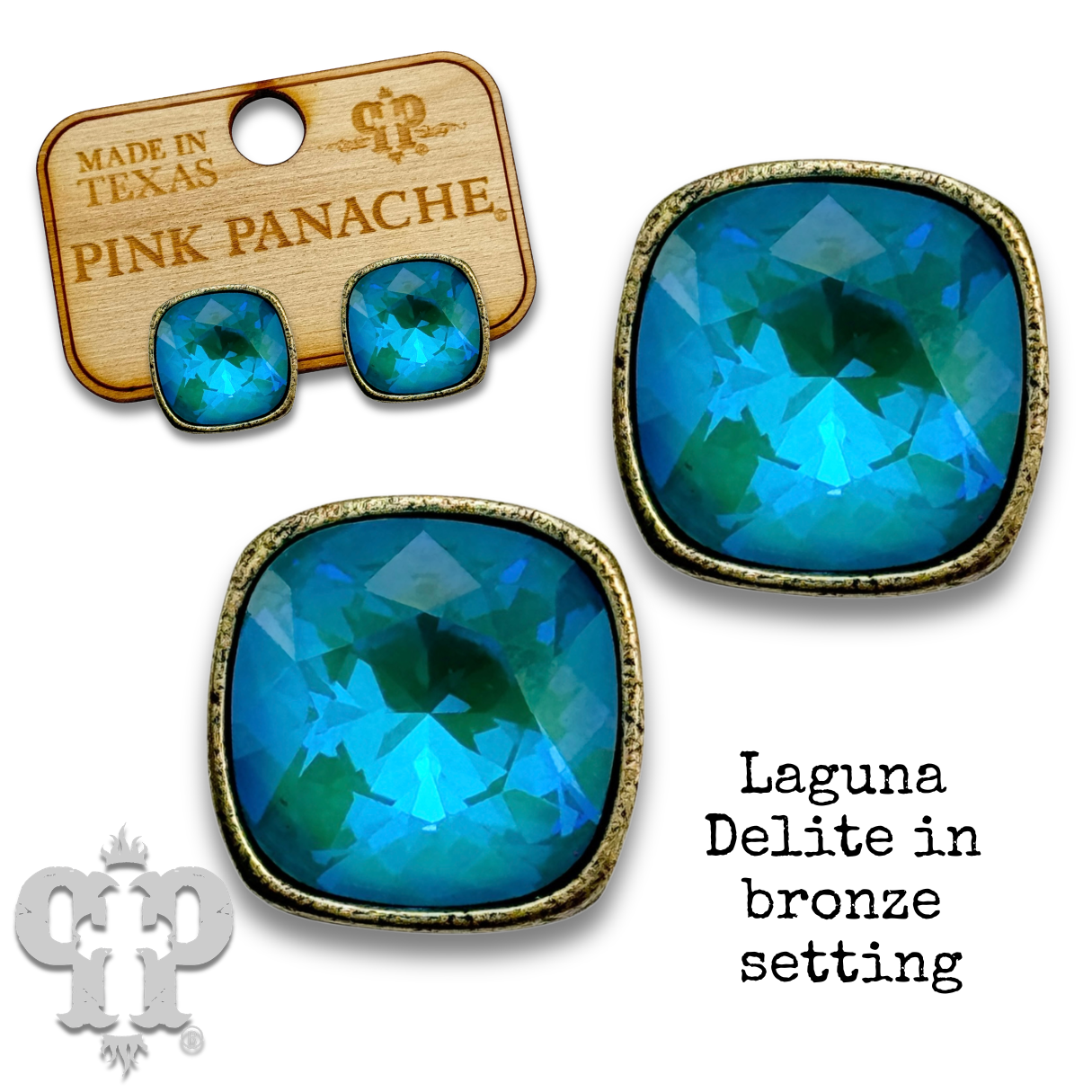 The Posh Cushion-Cut Signature Austrian Crystal Stud Earrings, 12mm