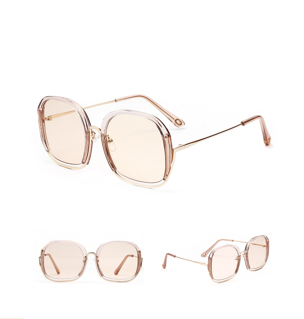 Large Half Frame UV400 Sunglasses – Colorful Fashion Shades