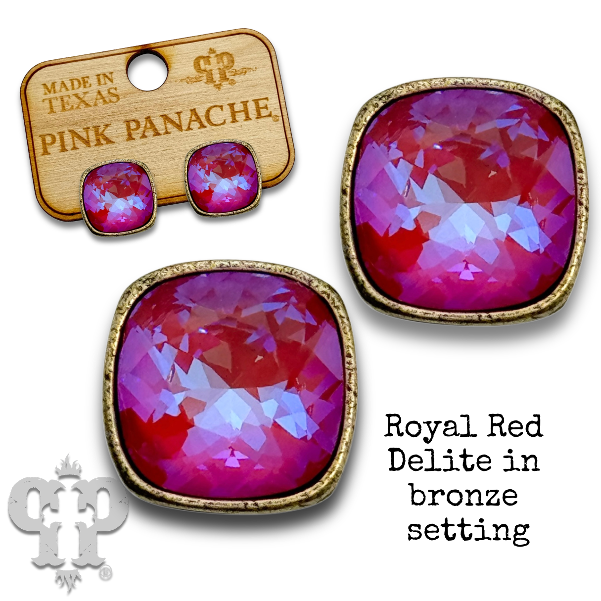 The Posh Cushion-Cut Signature Austrian Crystal Stud Earrings, 12mm