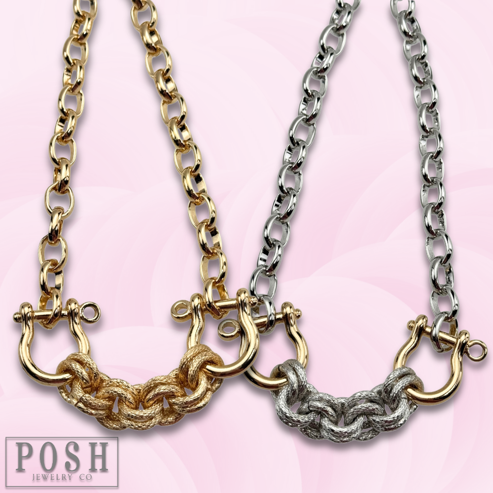 Equestrian chunky charm necklace