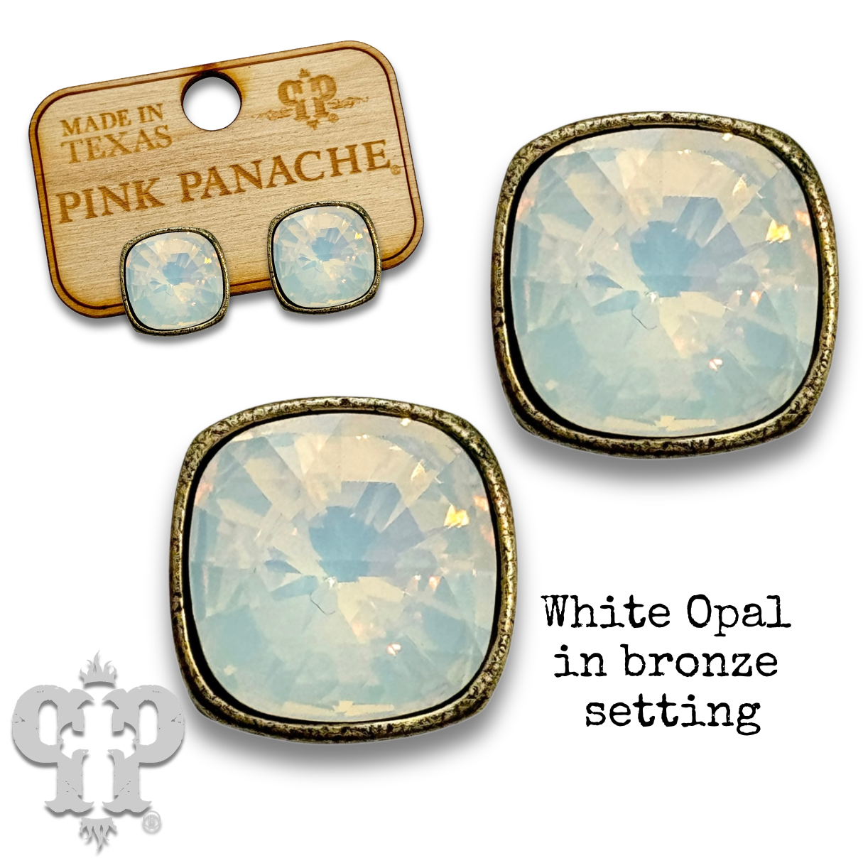 The Posh Cushion-Cut Signature Austrian Crystal Stud Earrings, 12mm