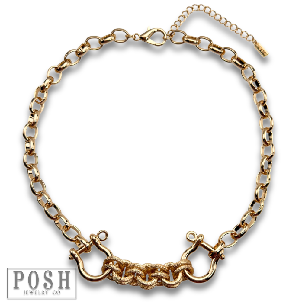 Equestrian chunky charm necklace