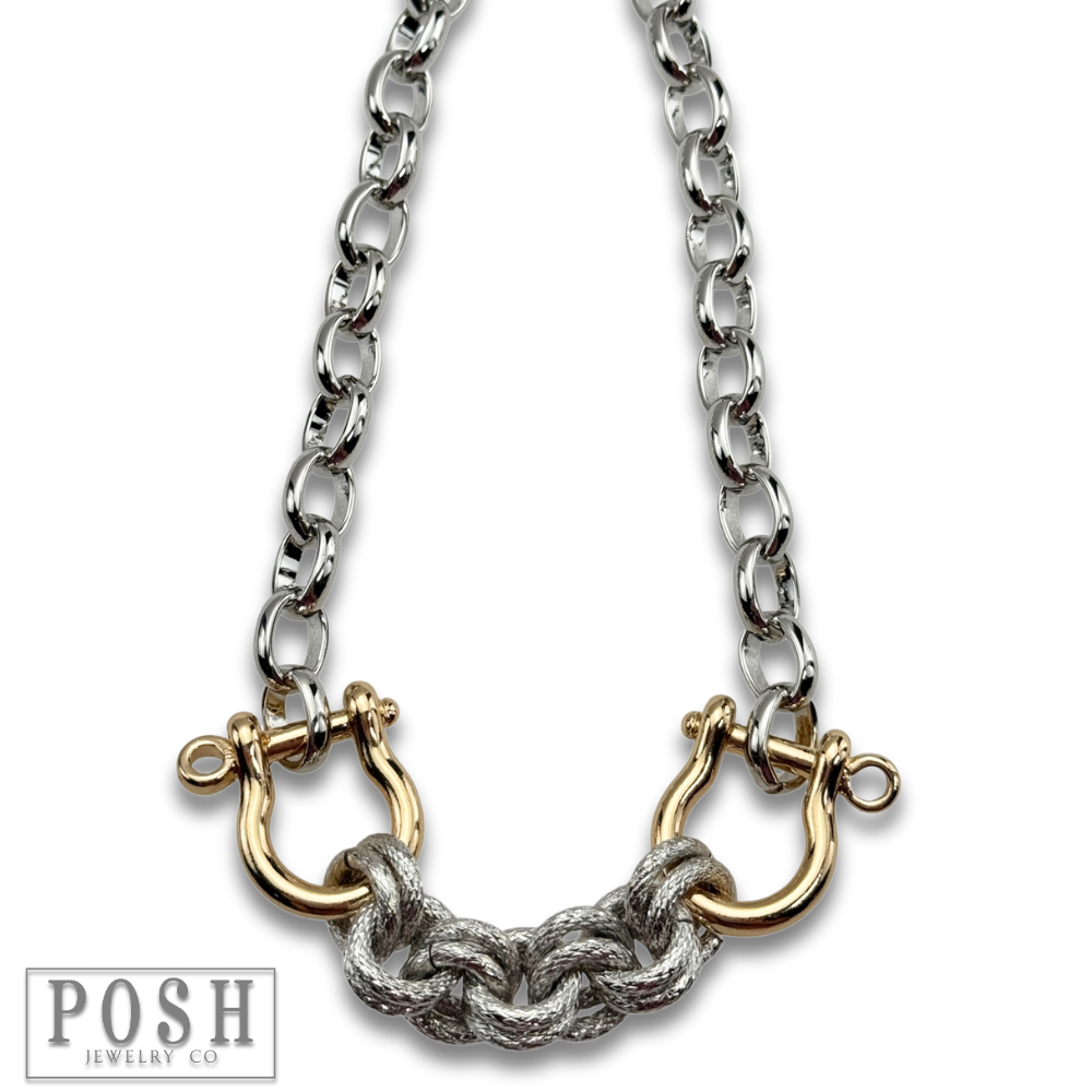 Equestrian chunky charm necklace
