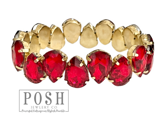 Rhinestone teardrop bracelet - LC