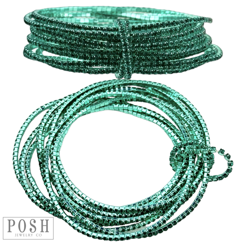 Tiny rhinestone stretch bracelet set - LC
