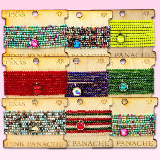 Faceted small bead bracelet set with Austrian crystal - LC