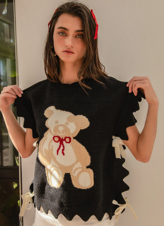 B1 BiBi Teddy Bear Vest with Bow Ties Regular and Curvy Sizing
