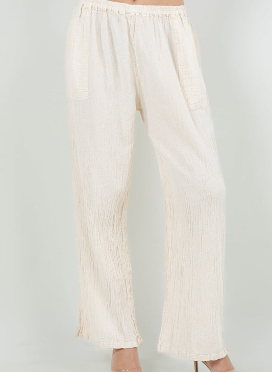 Lisa Cotton Gauze Pants with Pockets