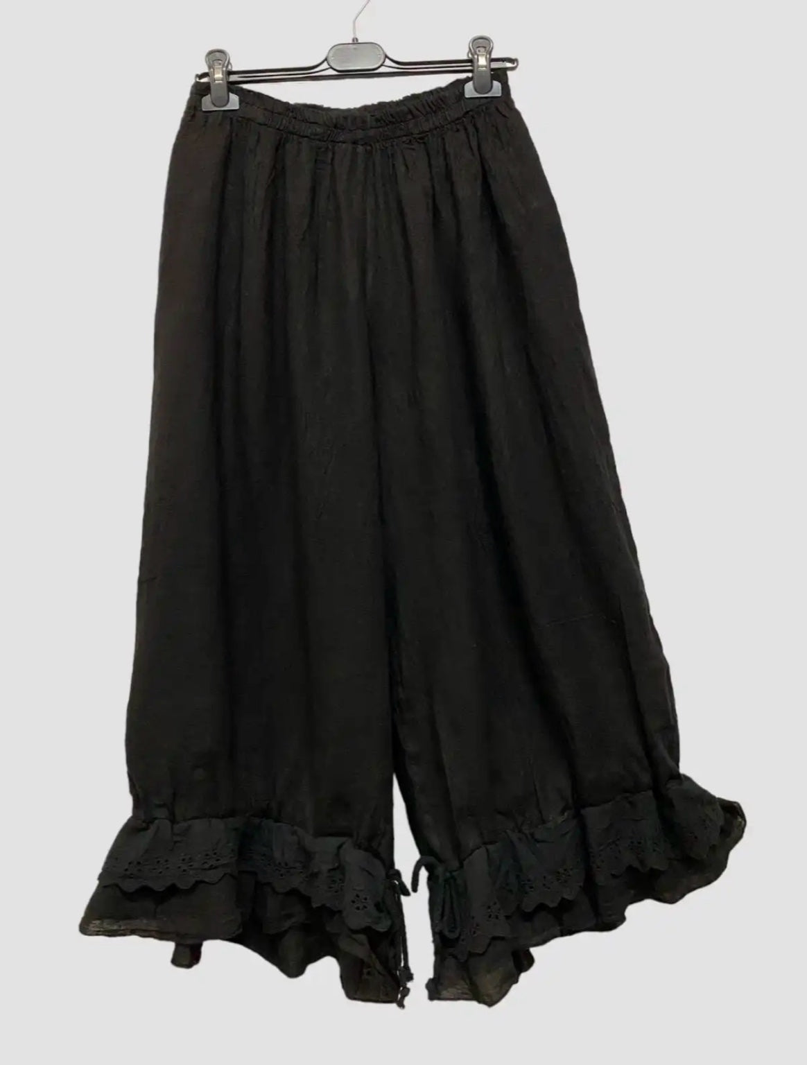Italian Romance Linen Cropped Pants One Size Fits Medium to 2X