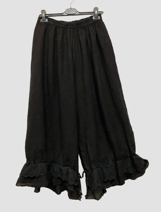Italian Romance Linen Cropped Pants One Size Fits Medium to 2X