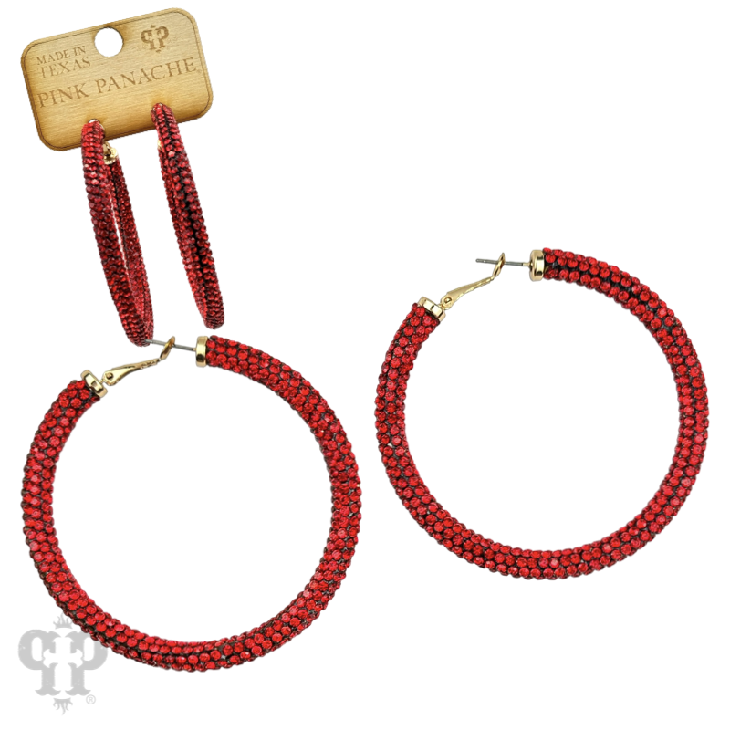 Large pave mesh hoop earring - LC