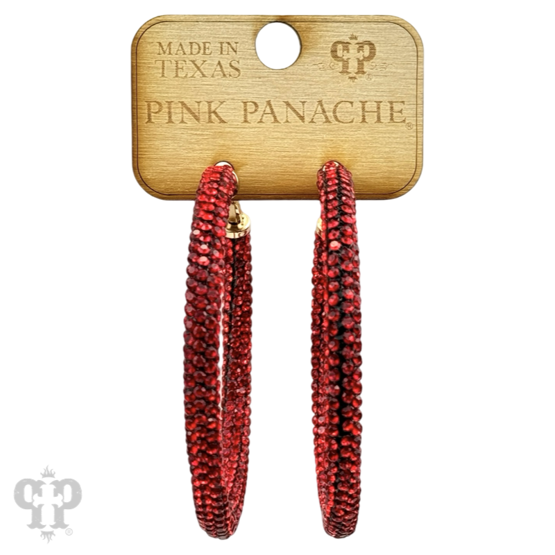 Large pave mesh hoop earring - LC