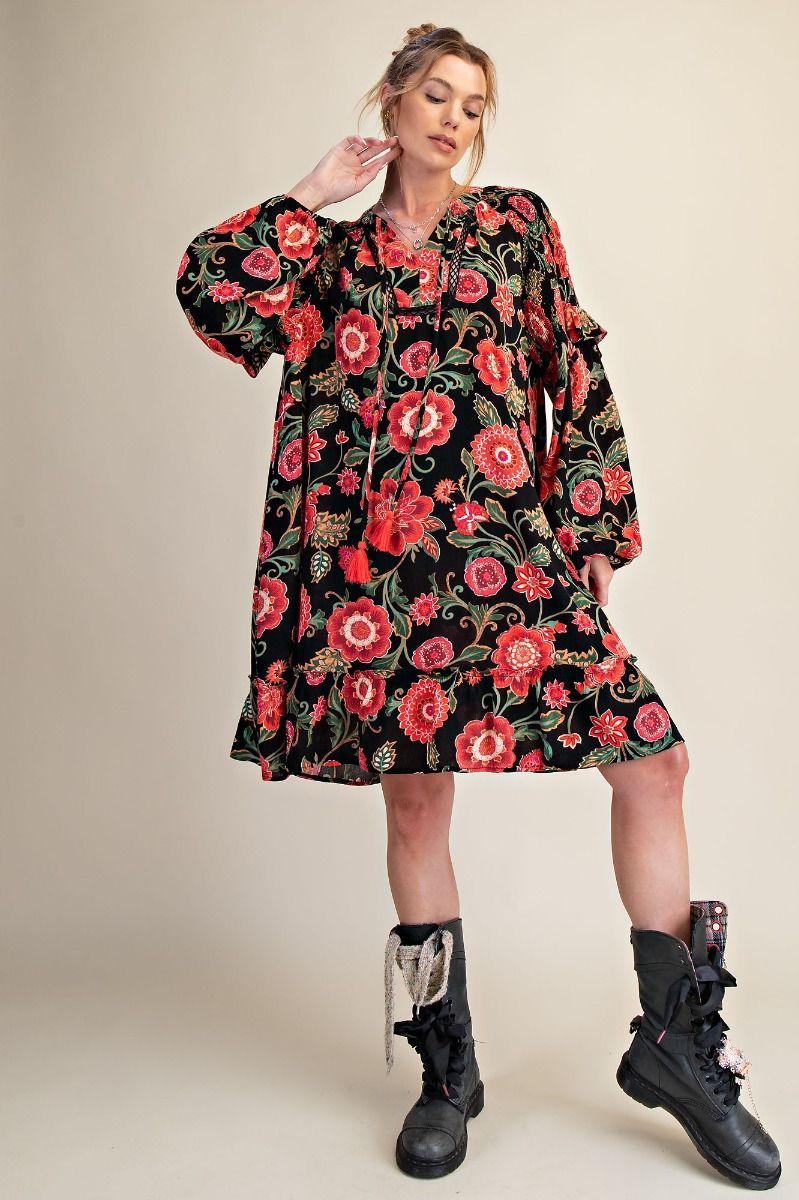 E1 Easel Tomato Flower Dress Regular