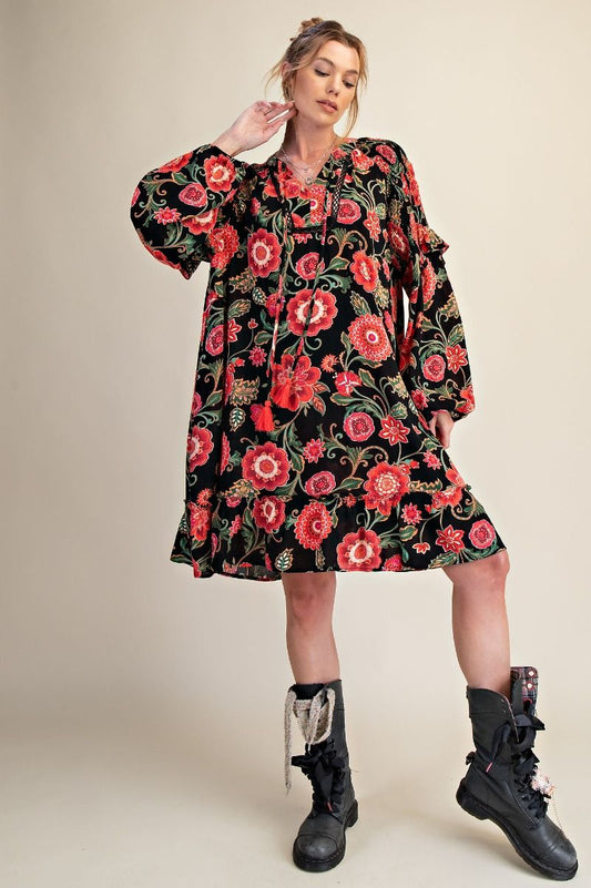 E1 Easel Tomato Flower Dress Regular