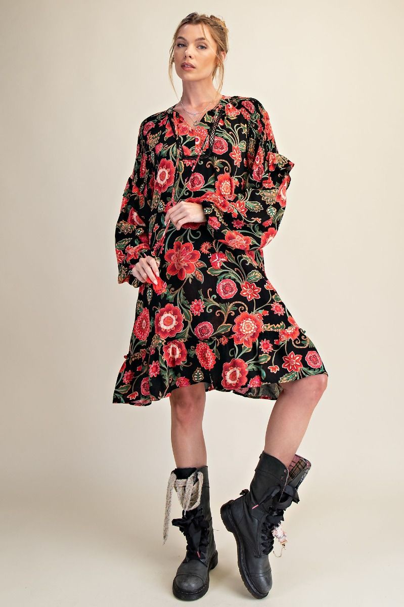 E1 Easel Tomato Flower Dress Regular