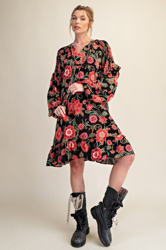 E1 Easel Tomato Flower Dress Regular
