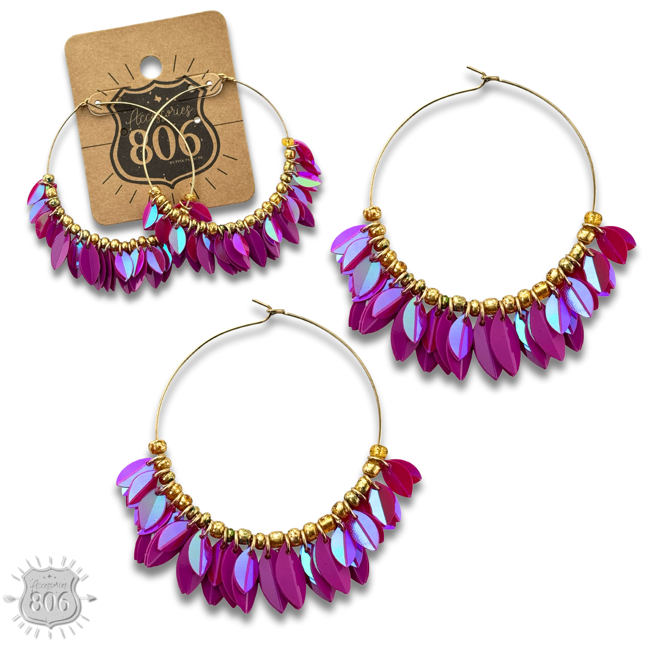 Petal fringe hoop earring - LC