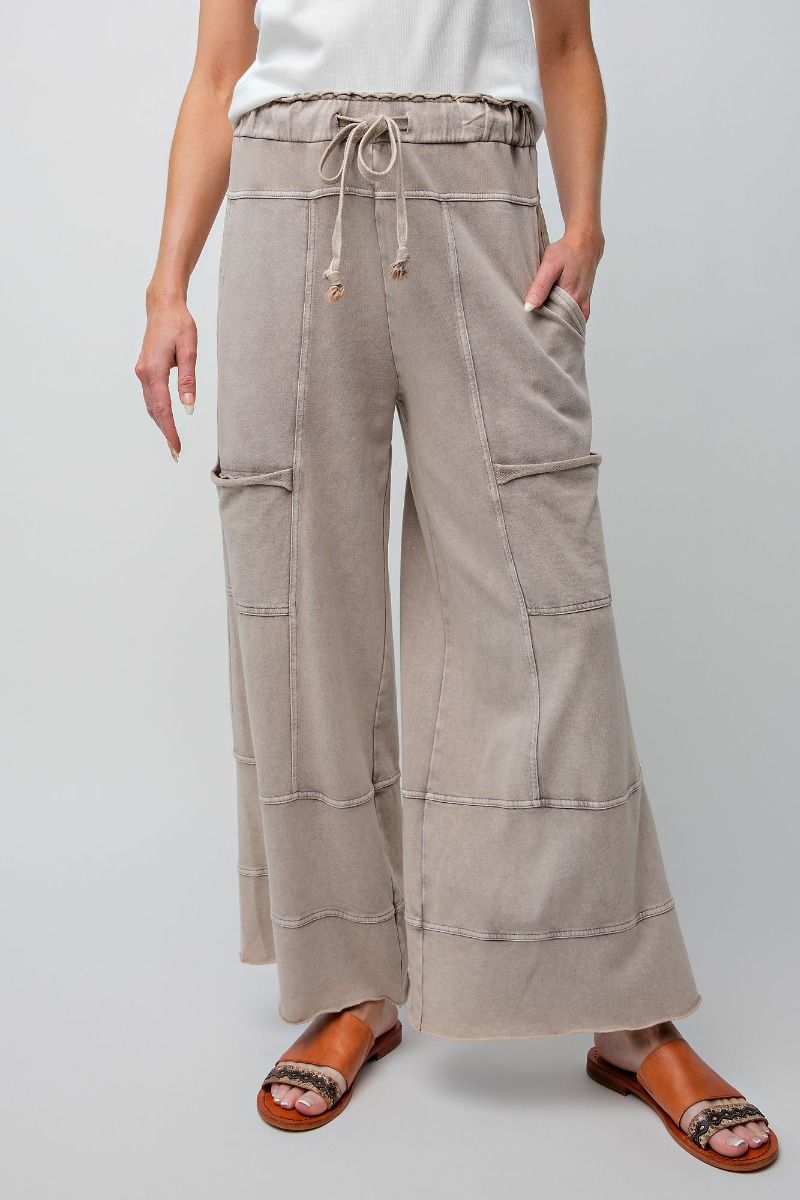 E4 Easel Mineral Washed Mushroom Terry Pants Regular and Plus