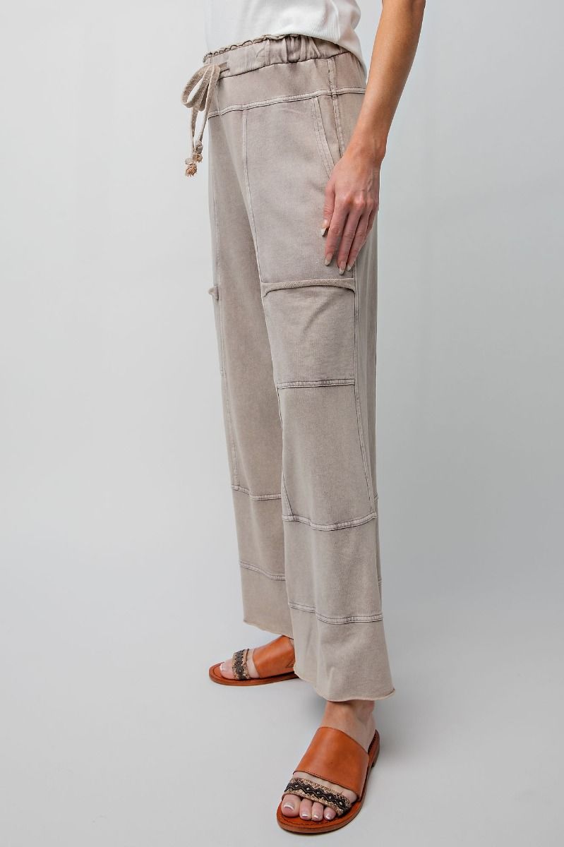 E4 Easel Mineral Washed Mushroom Terry Pants Regular and Plus