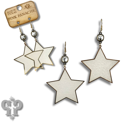 Acrylic star earring with Austrian crystal - LC