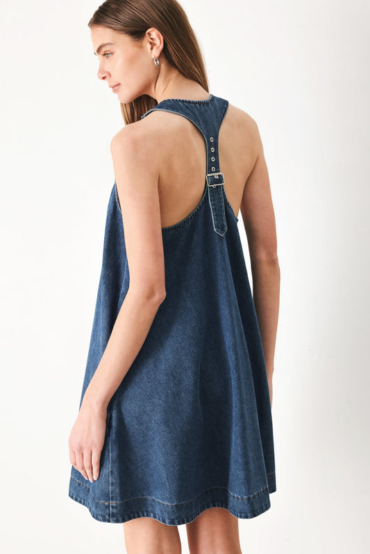 BLUE BREEZE DENIM MINI DRESS