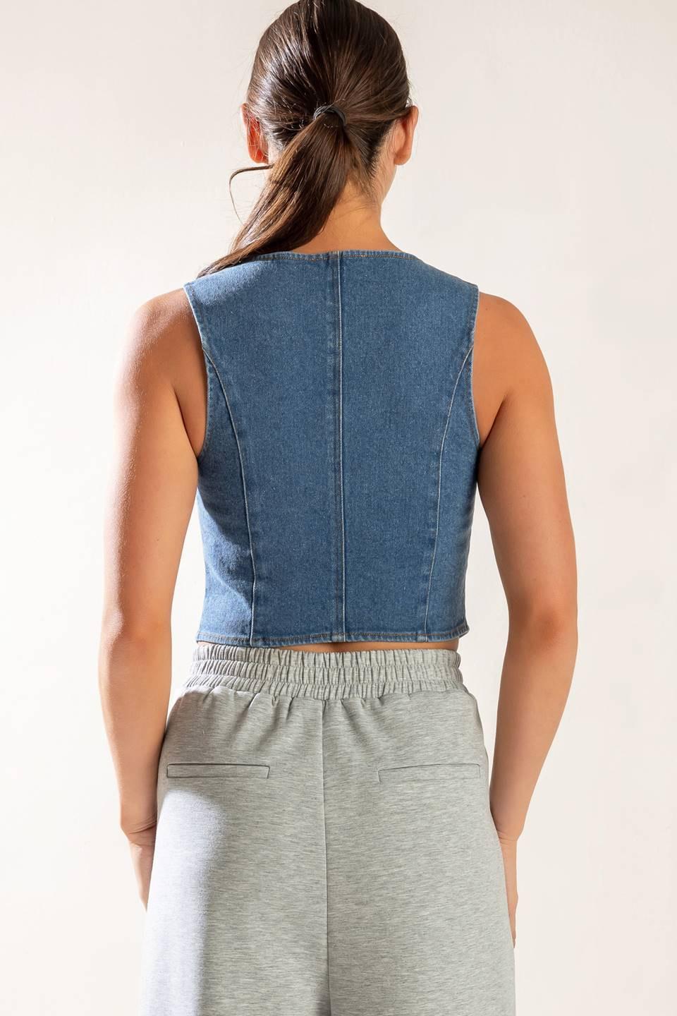 ISLAND DAYDREAMS DENIM VEST