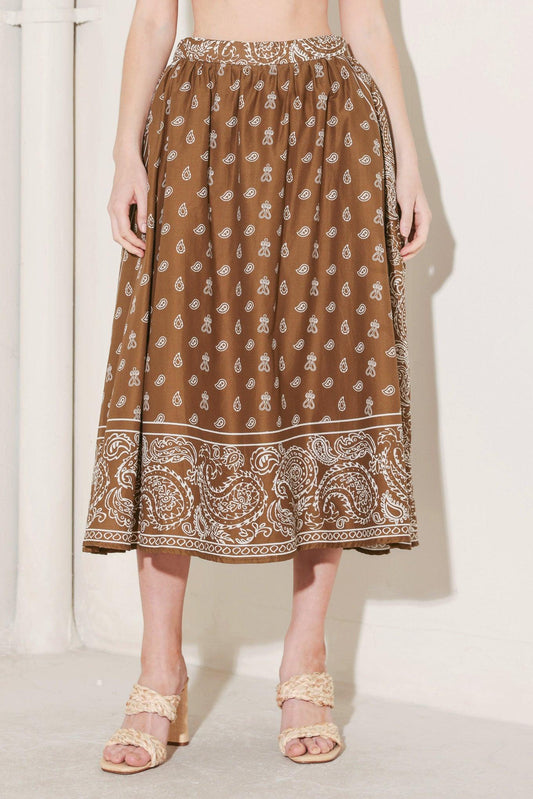 THE MORE THE MERRIER WOVEN FULL MIDI SKIRT