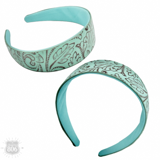 Western print tooled headband - LC