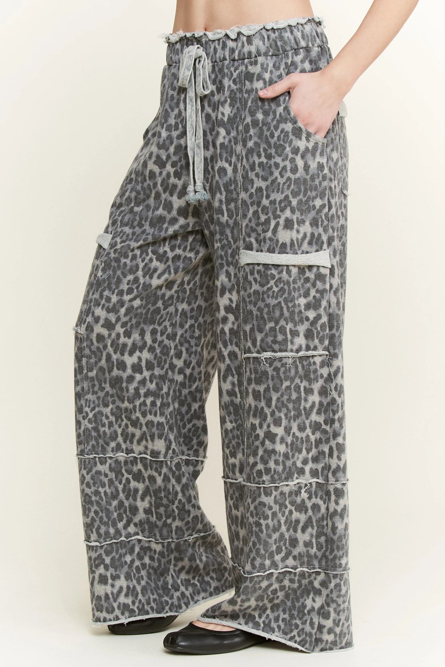 J8 J Her Plus Size Mineral Washed Cheetah Pants