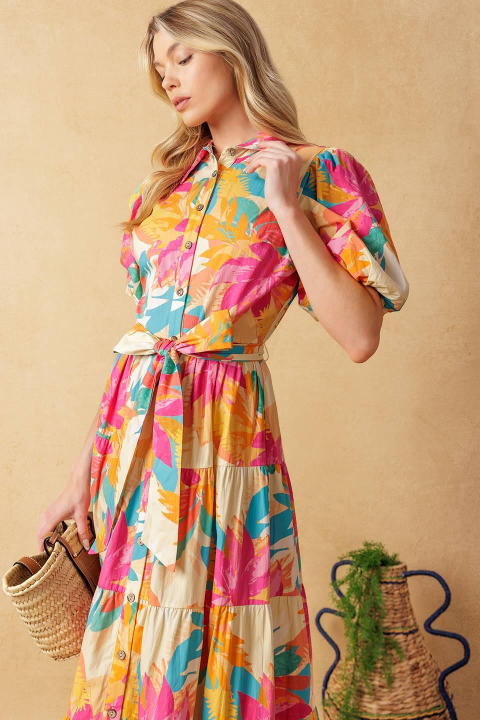 SWEET SOIREE WOVEN MIDI DRESS