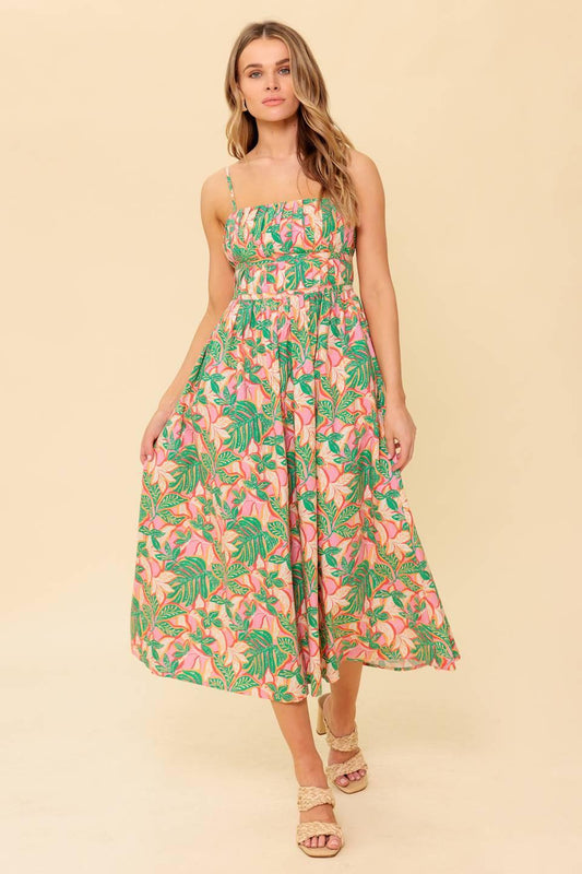 STORYTELLING WOVEN MIDI DRESS