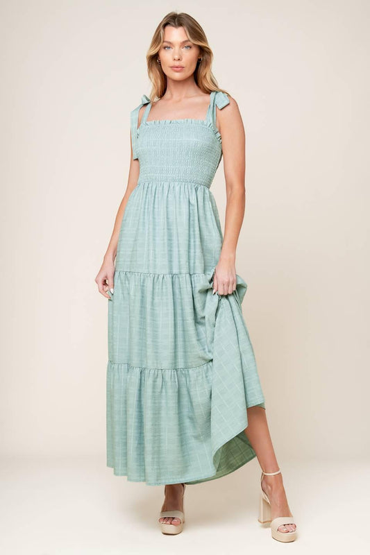 HORIZONS AHEAD WOVEN MAXI DRESS