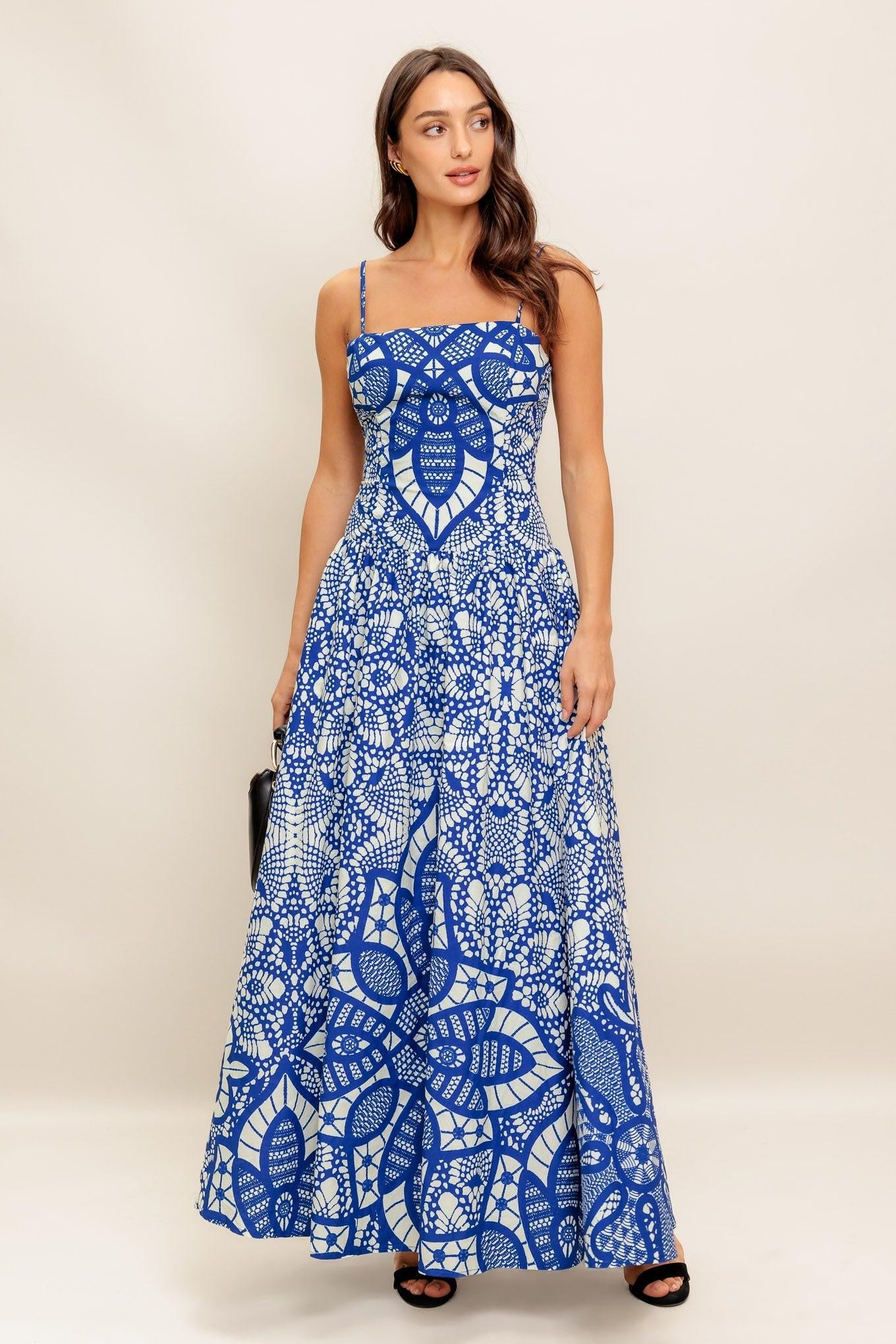SEA ORNAMENT WOVEN ANKLE DRESS