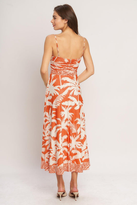 HEATWAVE RESORT POWER MESH MIDI DRESS