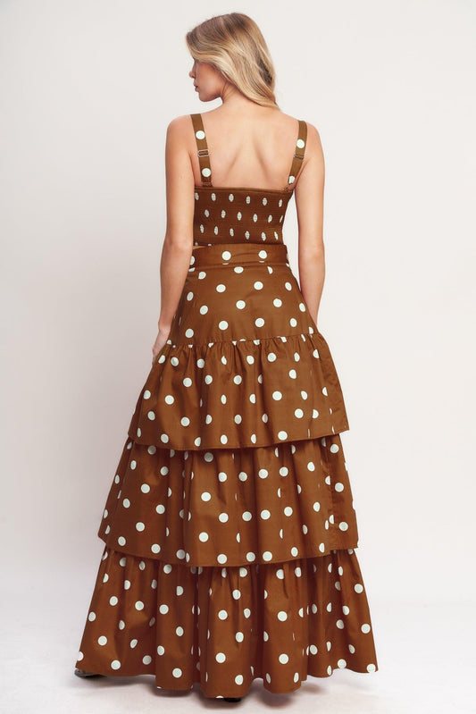 BROWN SUGAR DOT WOVEN SKIRT