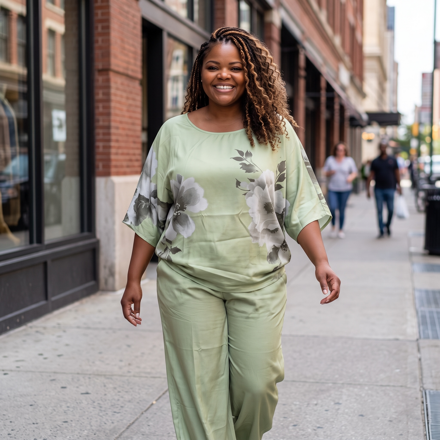 Women's Linen Pea Green 2 Piece Pant Suit