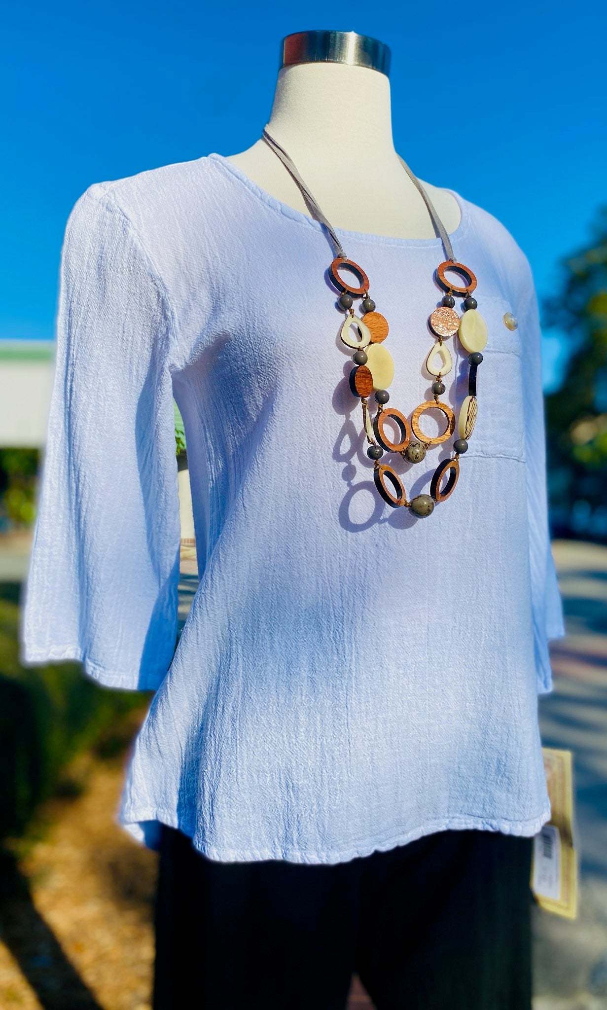 Leah Tuxedo Top with New Colors! 100% Cotton Gauze