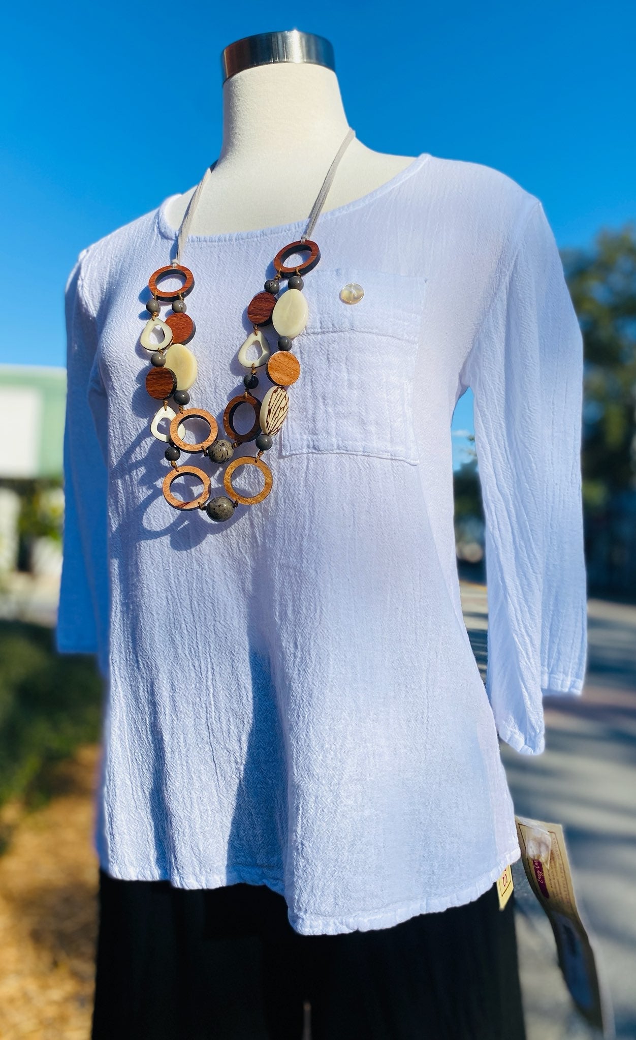 Leah Tuxedo Top with New Colors! 100% Cotton Gauze