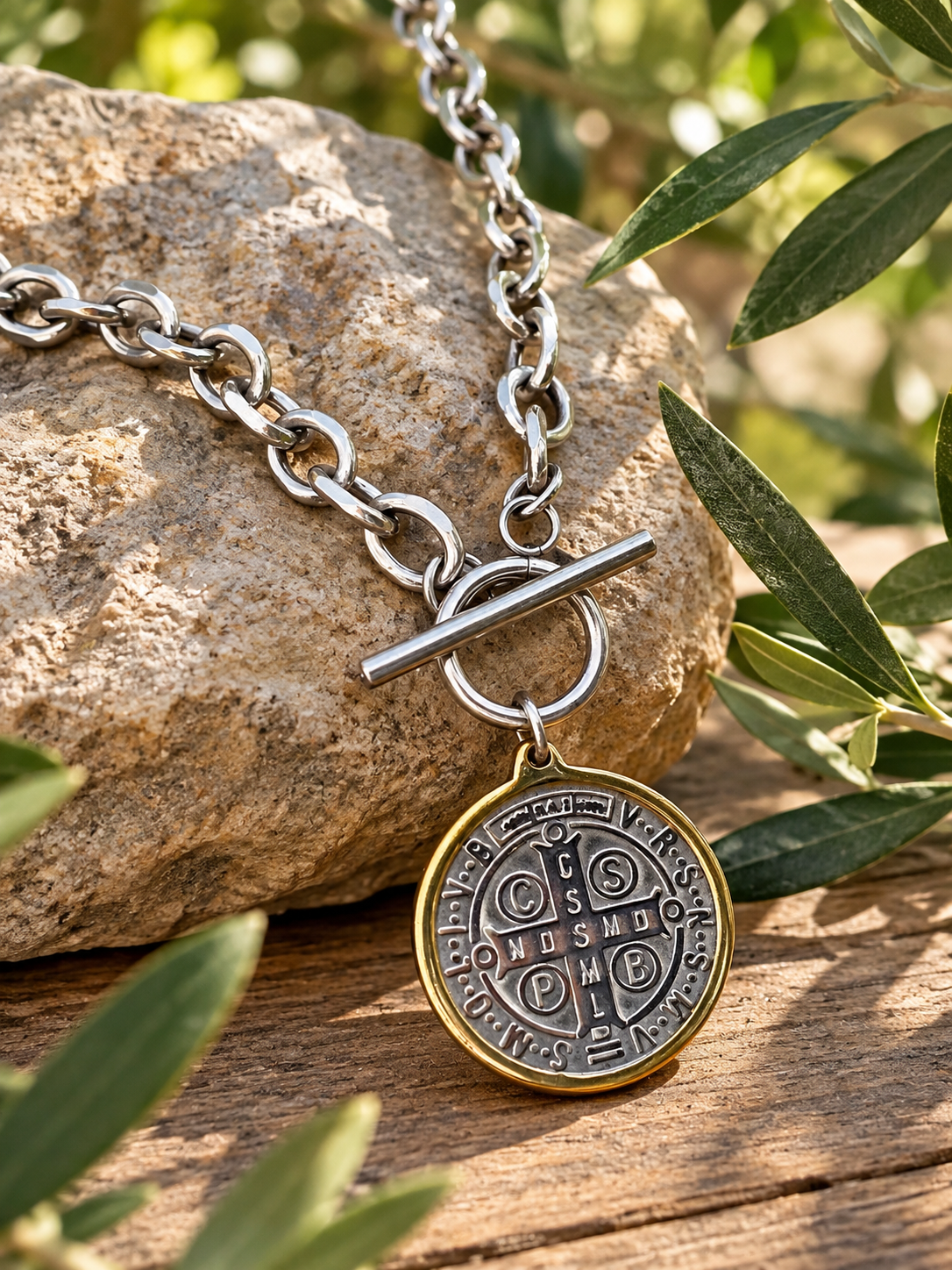 ST. BENEDICT TOGGLE NECKLACE