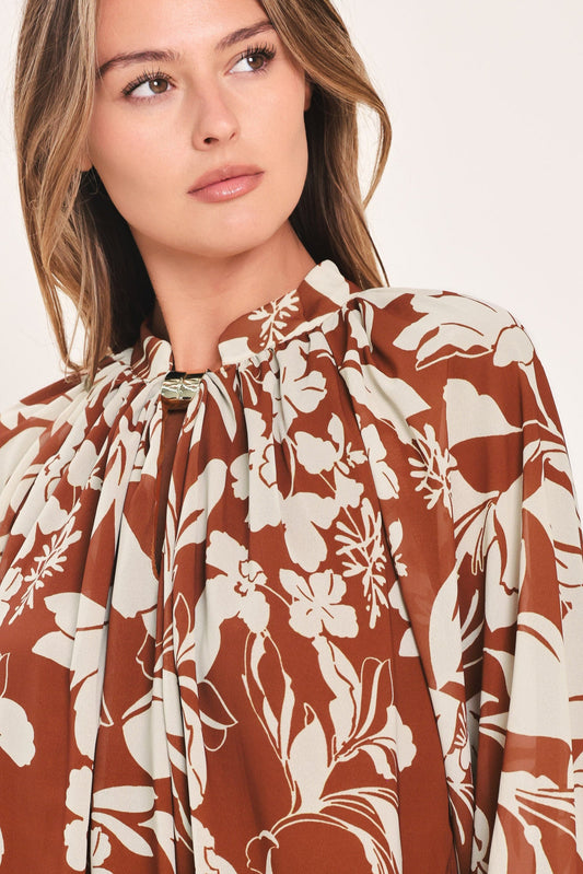 GOLDEN SEASON RUST HARDWARE-DETAIL BLOUSE