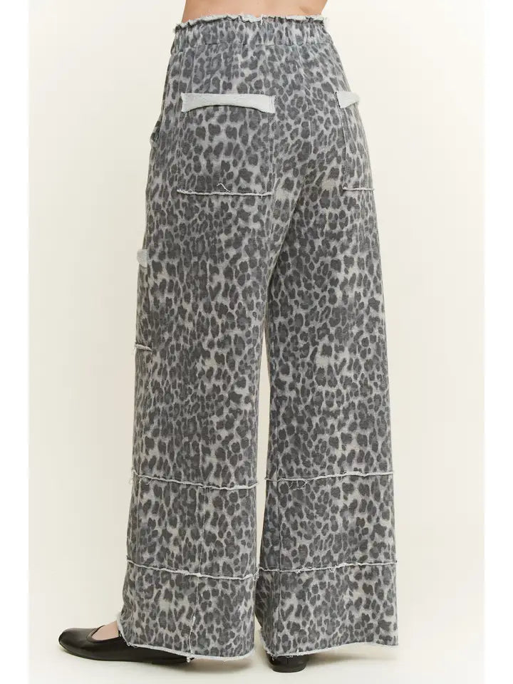 J8 J Her Plus Size Mineral Washed Cheetah Pants