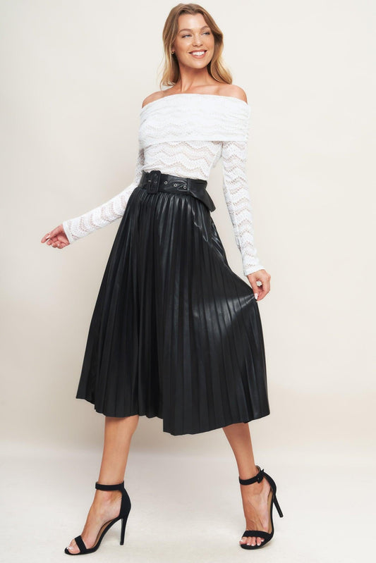 YOU FILL MY LIFE WITH LEATHER MIDI SKIRT