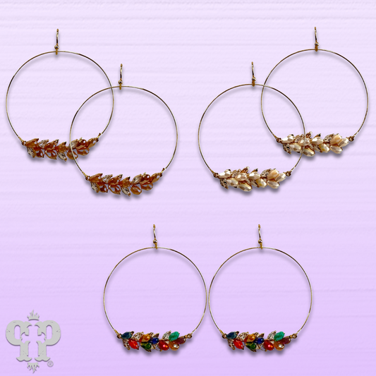 Bottle bead circle earring, last call