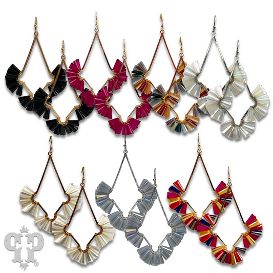 Teardrop earring with fluted beads - Last Call
