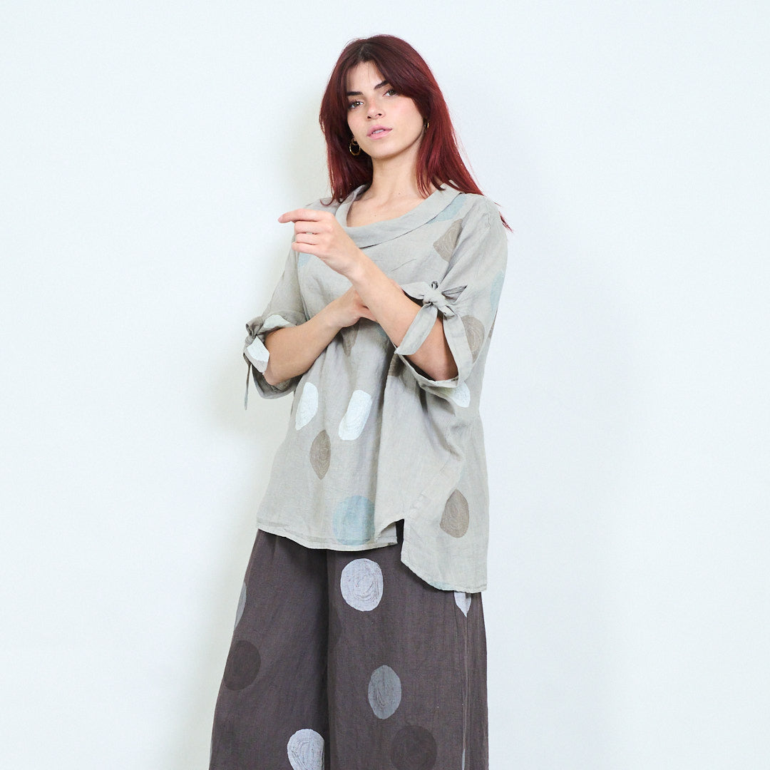 PRE-ORDERS OPEN - L1 100% Italian Linen Polka Dot Oversized Pants and Top Set